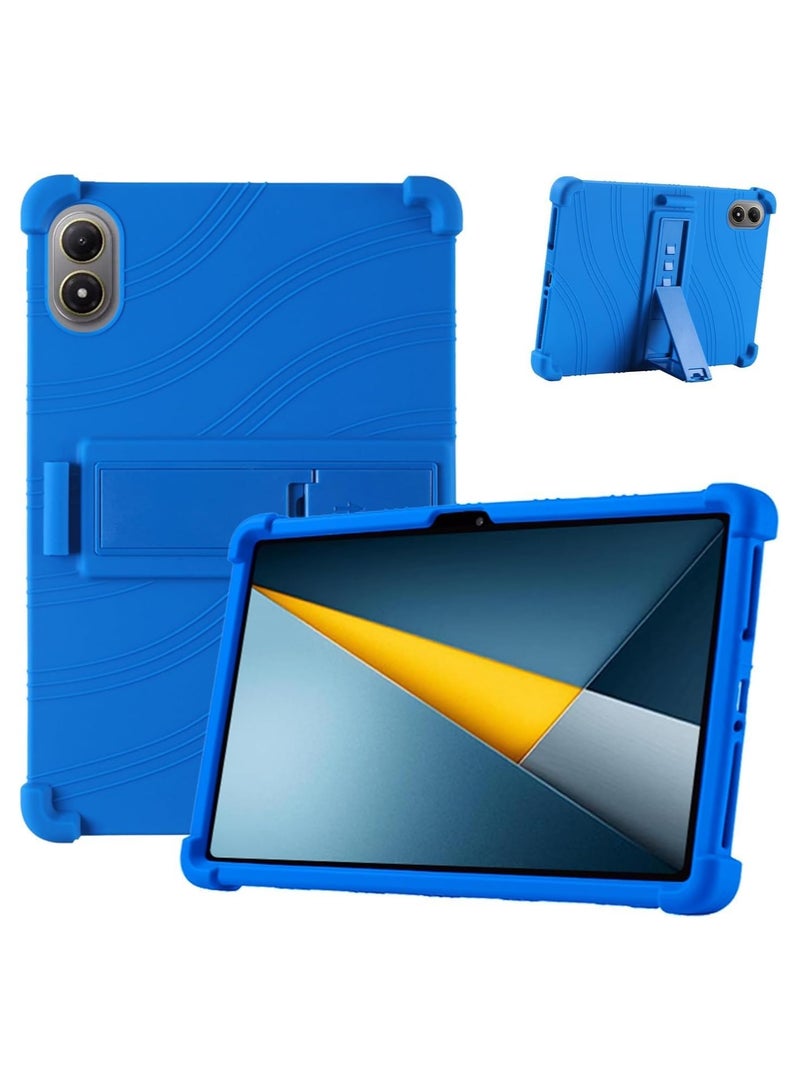 Compatible with Xiaomi POCO Pad M1 12.1-inch 2025 Tablet Case, Child-Friendly Soft Silicone Adjustable Stand Case